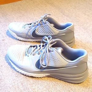 Nike Mens Alpha Huarache Varsity 3 Running Shoes Gray Black CK6208-002 size 13